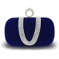thumbnail image 1 of LHSHID Women Velvet Evening Bag Sparkly Rhinestone Clutch Bag Bridal Wedding Purse Charming Glittering Handbag, 1 of 7