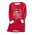 thumbnail image 1 of Estinks Plus Size Tops for Women,Women's Large Loose Raglan Top,Thickened and Velvet Lamb Wool Warm Underlay/Red，(M), 1 of 2