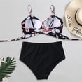 thumbnail image 5 of Dihao Two Piece Bikini for Women Clearance Plus Size Women Summer Vintage Swimsuit Printed Wrap Cutout Bikini Sets Swimwear Push Up High Waist Bikini, 5 of 6