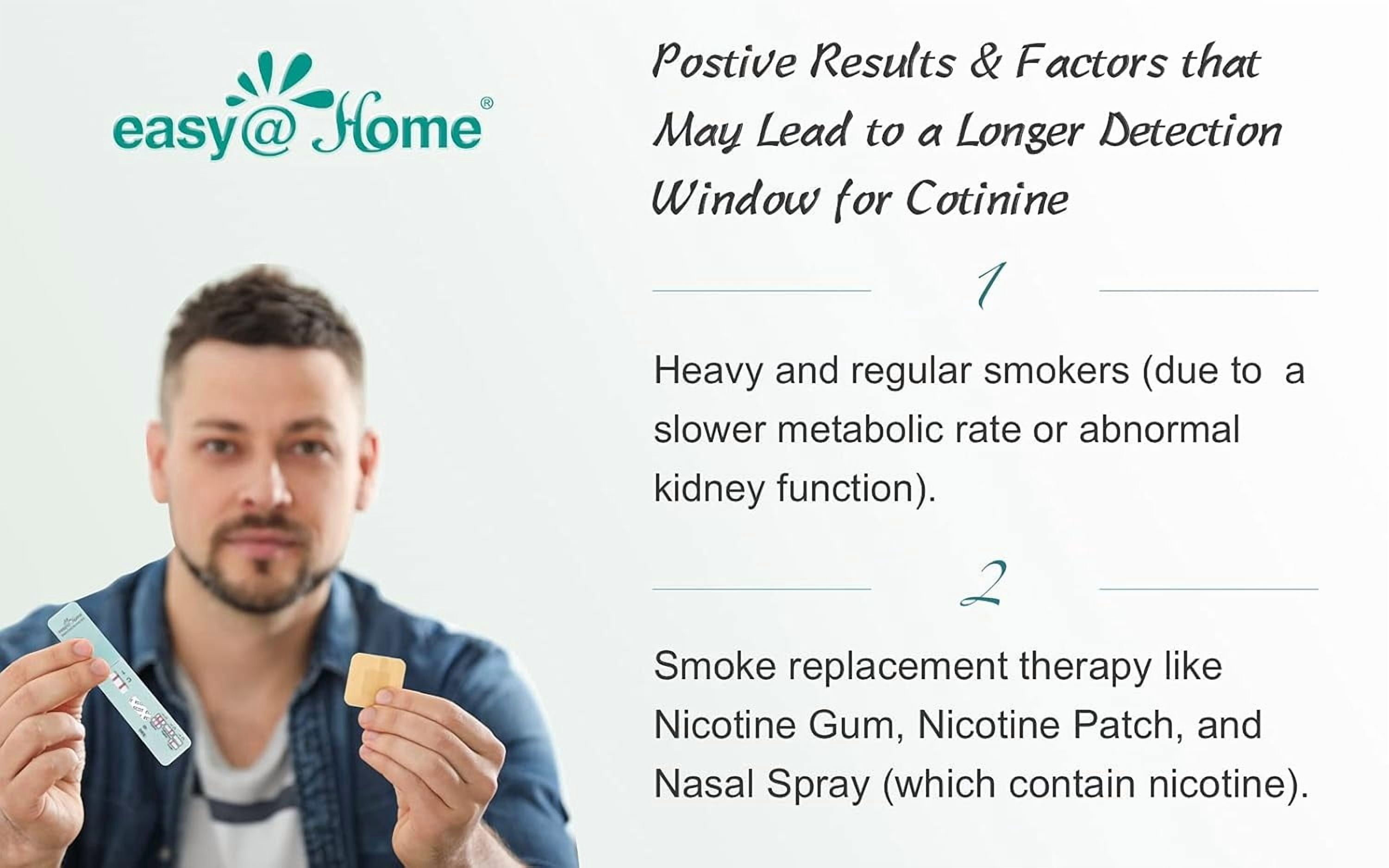 Easy@Home 5 Pack Nicotine Cotinine Urine Dip Test Strips Kit, 200 ng/mL