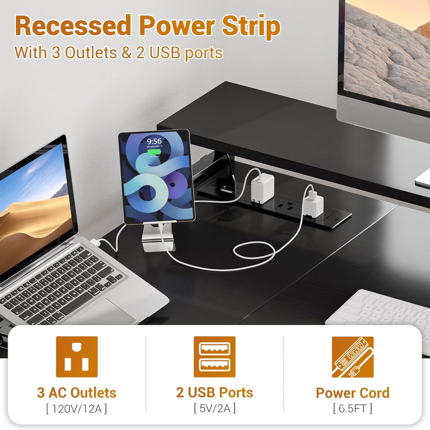 Homieasy L Shaped Desk with Drawer, Reversible L Shaped Gaming Desk with Power Outlet & LED Strip, Home Office Desk with Monitor Shelf, Corner Desk with Storage Shelves,Black
