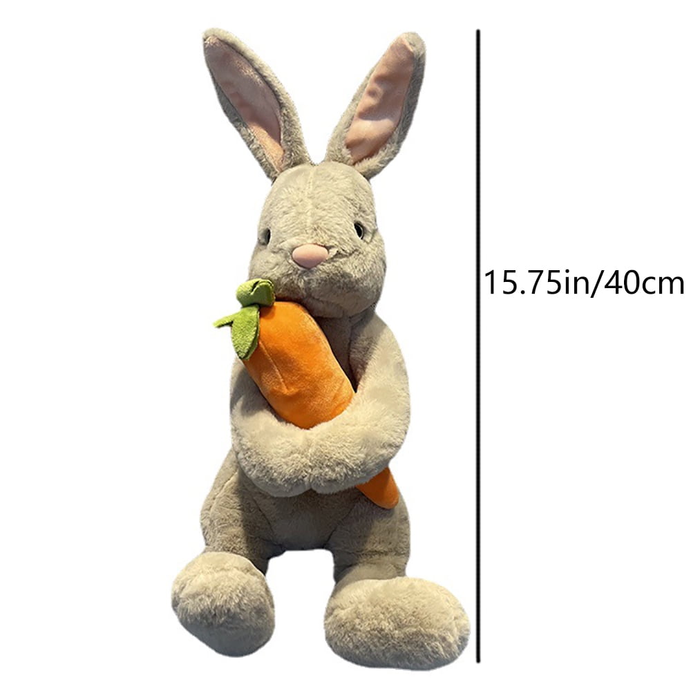 Rabbit Hold Carrot Doll Stuffed Plush Bunny Plush Toy Kids Sleeping Pet Buddy Cute Squishy Ragdoll Easter Decorations Bunny