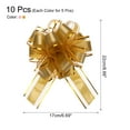 thumbnail image 2 of 10pcs 7 Inch Large Pull Bow Gift Wrapping Bows Ribbon Organza Bows Gold Pink for Wedding Christmas Party, 2 of 6