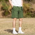 thumbnail image 2 of Cargo Shorts for Men Summer Lightweight Breathable Elastic Waist Wide Straight Leg Loose Hiking Shorts with Pockets, 2 of 4