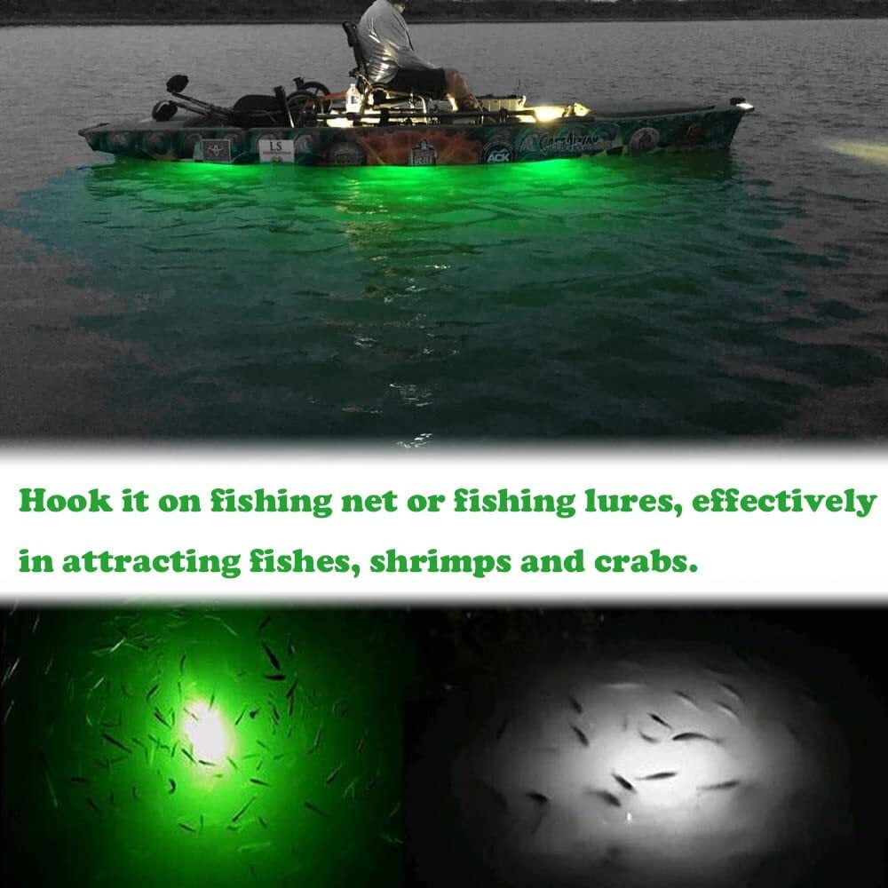 Rojuna 10 Pack Fishing Deep Drop Light LED, Colorful Flashing Strobe LED Fishing Lights, Underwater Fishing Light, Waterproof Attractants Diamond Lure Light for Saltwater Freshwater Tuna (Multi-color)