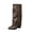 Brown, variant on DeHolifer Women's Boots Studded Fold Over Chunky Heel Boots Cowboy Cowgirl Slouchy Pull On Boots