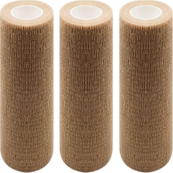 QARUN 3 Rolls Self Adhesive Bandage Wrap 4 Inch Self Adherent Wrap Self Stick Bandages Wrap Stretch Bandage for Wrist Ankle Swelling Sprains