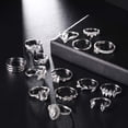 thumbnail image 3 of Grandest Birch 15Pcs/Set Finger Ring Individuality Creative Alloy Different Patterns Rhinestone Rings for Daily Life Alloy Silver, 3 of 8