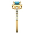 thumbnail image 3 of 0.89 ct Princess Cut Simulated Turquoise with Simulated Diamond Halo Accents 18K Yellow Gold Womens Engagement Ring, 3 of 5