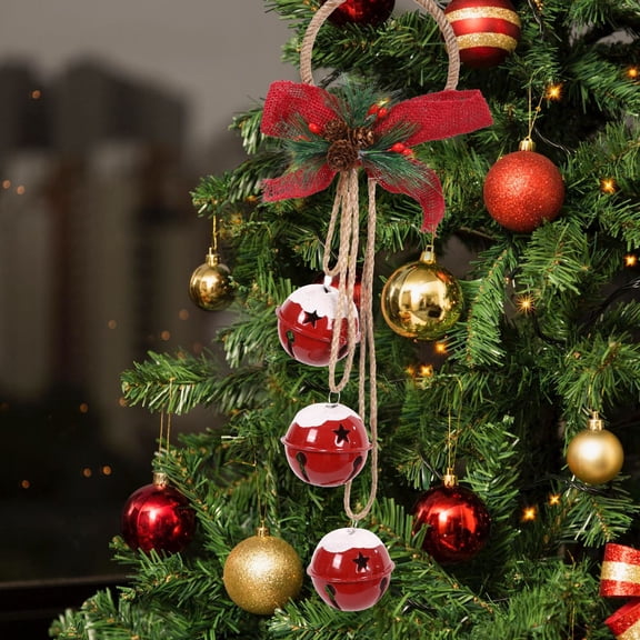 IROOZIGOTO 14.2in Christmas Decorations Christmas Bell Pendants Xmas Bell Christmas Bells, Hanging Ornaments Xmas Bell Large Galvanized Bells, Christmas Galvanized Decor, Rustic Christmas, Bells