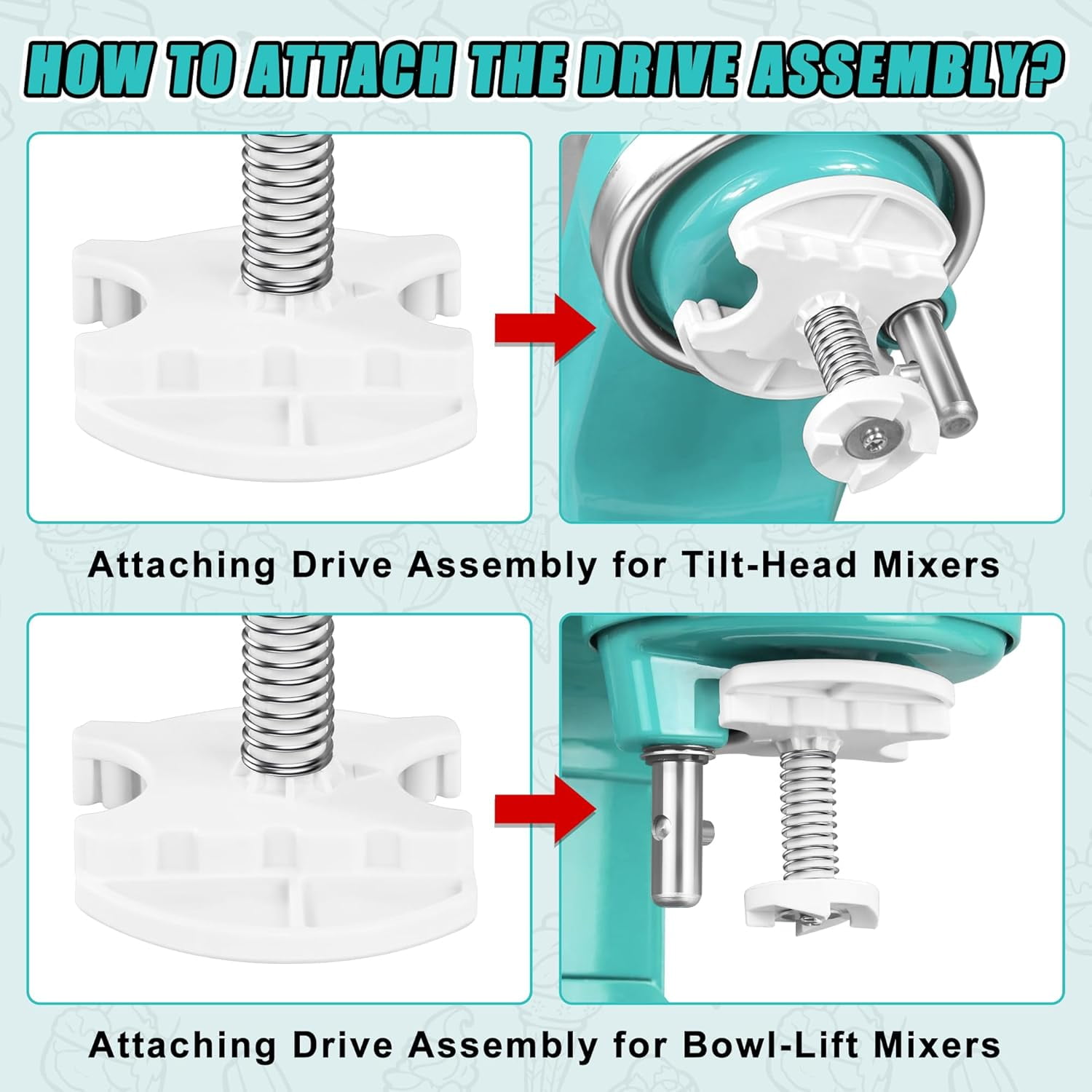 Ice Cream Maker Attachment for KitchenAid Mixers and Ice Cream Maker Parts