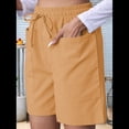thumbnail image 4 of Pantalones Cortos Casuales Omen con Cordón Ajustable, Cintura Elástica y Cómodos, de Verano, con Bolsillos, Color Cúrcuma, XXL, 4 of 7