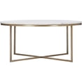thumbnail image 3 of Signature Home Collection Round Coffee Table with Marble Top - 35" - Antique Brass and White, 3 of 5