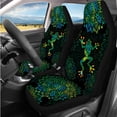 thumbnail image 2 of Binienty Boho Floral Frog Vehicle Seat Covers Full Set with Matching Car Steering Wheel Cover Seat Belt Cushion Pad Headrest Covers Auto Interior Decor Set for Van Sedan SUV Truck 14 Pieces, 2 of 7