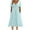 Light Blue, variant on Dvprdro Womens Summer Dress with Tie Fashion Casual Loose Solid V Neck Short Sleeve Hollow Pleated Flowy Beach Sun Midi Dress with Pockets for Women