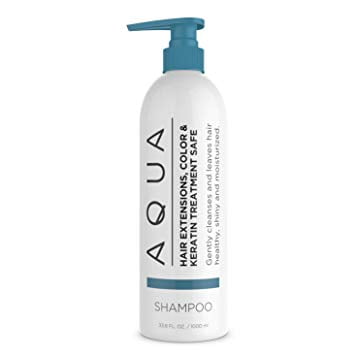 Aqua Hair Extensions, Color, Keratin Treatment Safe Shampoo 33.8 (Best Shampoo For Keratin Treatment)