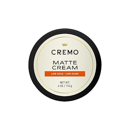 Cremo Hair Styling Matte Cream, Light Hold, Low Shine For Men, 4 Oz