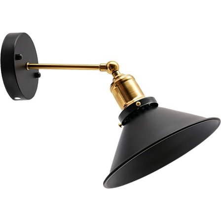Vintage Industrial Wall Sconce,Adjustable Metal Wall Lamp,Black Metal Arm Wall Mounting Light for Bedroom,Living Room,Study Room or Office