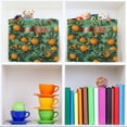thumbnail image 6 of Yayeee 2 Pack Canvas Storage Basket with Handles for Shelves Fabric Bins Closet Organizer, Orange Tree Pattern, 6 of 8
