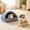 Blue, variant on Cififendec Small Pet Semi Enclosed Cave Bed, 12.6"×11.81", Warm Grid Pattern Hideout Nest for Rabbit Guinea Pig Kitten Hedgehog Indoor Resting