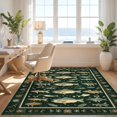thumbnail image 3 of Design&I 2'x3' Ultra Soft Door Mat, Fishing Wildlife Antler Lake Motifs Bass Lure Border Trophy Hunting None Fluffy Washable Easy Care Indoor rug for Bedside Entryway, 3 of 7