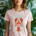 thumbnail image 5 of Cute Lobster in Bow T-Shirt for Women, Funny Nautical Summer Graphic Tee, Black, Size M, 5 of 6