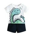 thumbnail image 2 of piuwrlz Shirt and Short Pants Set Baby Boys Girls New Printed Summer Children's Set White Size 6M, 2 of 8