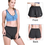 CAMEL CROWN Womens 2 in 1 Running Shorts Active Quick Dry Dolphin Running Shorts for Workout Training