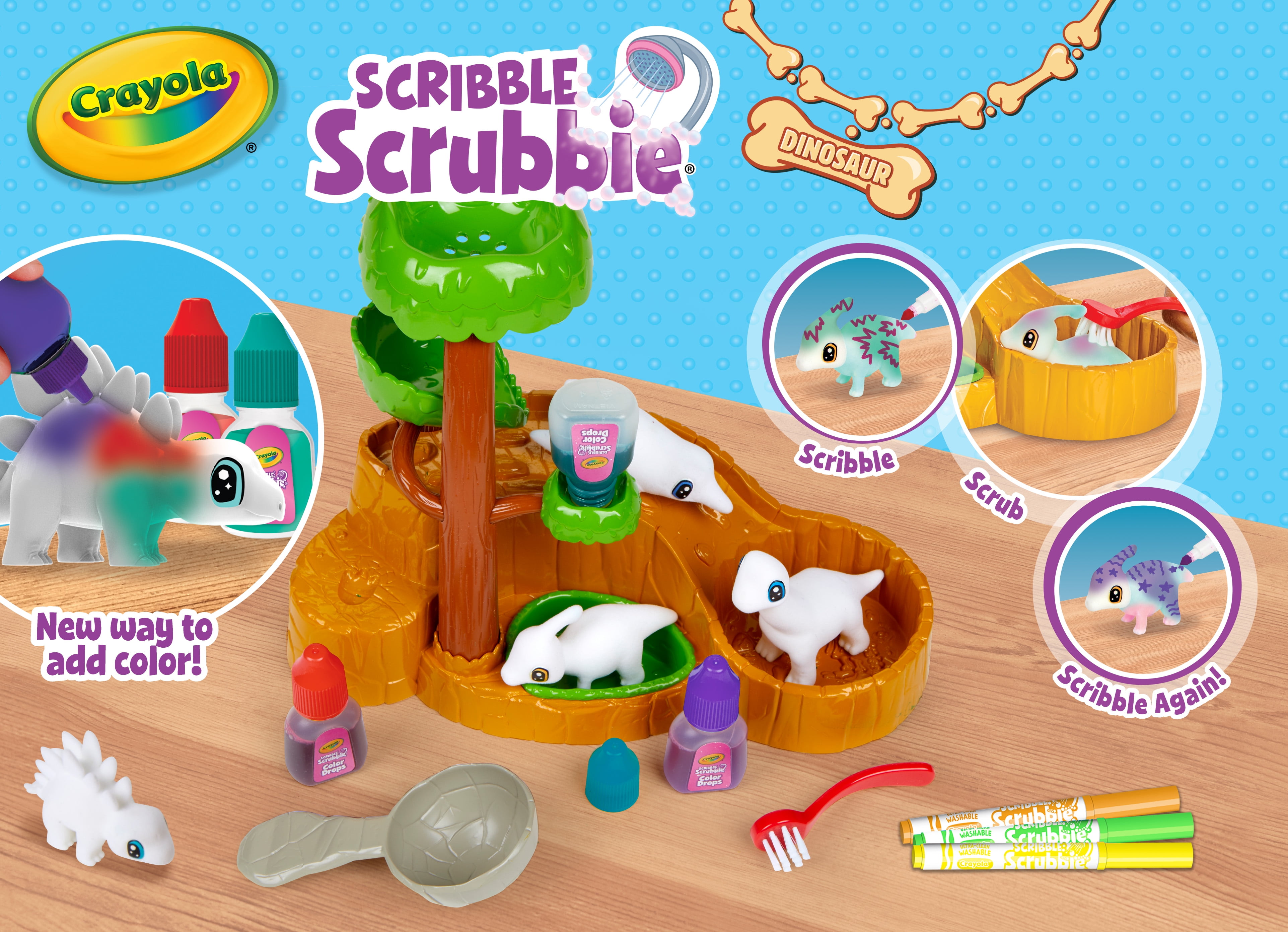 Scribble Scrubbie Pets Dinosaur Waterslide Set, Crayola.com