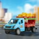 thumbnail image 1 of Coche de juguete inerte para niños, diseño de simulación de camión de hamburguesas y papas fritas con puertas que se abren, neumáticos de goma duraderos, no necesita batería., 1 of 5