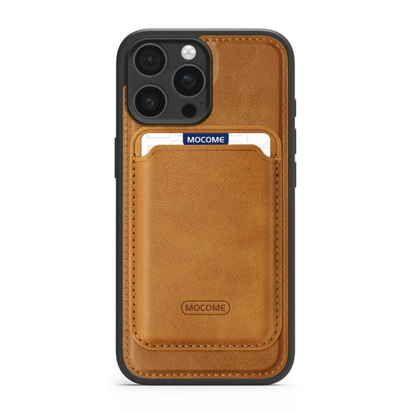 for iPhone 16 Pro Max Detachable Magnetic Card Bag Back Phone Case, Men Women Premium PU Leather Classic Ultra Slim Drop Protective Durable Phone Case Cover for iPhone 16 Pro Max, Brown