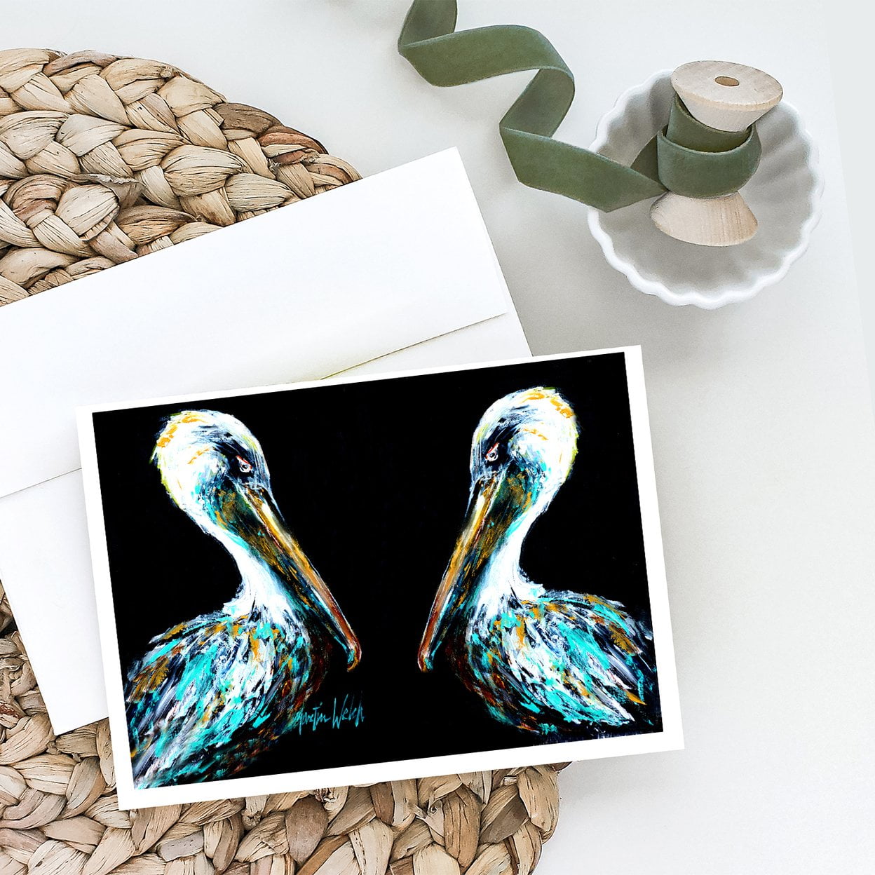 Dressed in Black Pelican Greeting Cards Pack of 8 7 in x 5 in