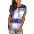 thumbnail image 4 of Fznquz Summer Womens Tops Plus Size Graphic Short Sleeve T Shirts 2025 Crewneck Casual Purple Blouses Women, 4 of 5