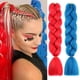 thumbnail image 1 of Extensiones de cabello rojo azul para trenzar extensiones de cabello de colores 24 pulgadas Ombre Jumbo trenzado cabello fibra sintética de alta temperatura trenzas torcidas cabello para mujeres niñas, 1 of 5