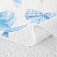 thumbnail image 5 of Erosebridal Blue Bow Quilt King for Boys Girls, Cute Princess Ribbon King Coverlet Set, 3pcs, 5 of 7