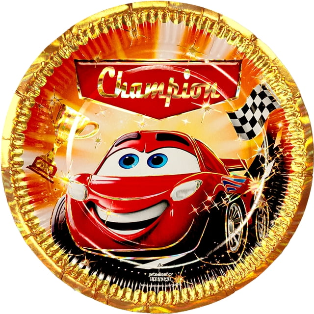 24 Pz Plato De Cartón Premium Pastelero De Personajes Turbito Naranja