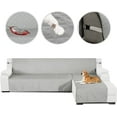 thumbnail image 1 of Housse Imperméable pour Canapé Sectionnel en L pour Animaux, Ensemble de 3 (Gris Pâle, Très Grand Lit), 1 of 7