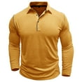 thumbnail image 4 of IROINNID Henley Shirts for Men Cotton Cozy Muscle Basic Solid Pure Color Blouse Tee Shirt Top Long Sleeve Round-Neck Blouses & Shirts Savings,Yellow, 4 of 7