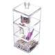 thumbnail image 1 of 2 cajas de almacenamiento para bolas de algodón y soportes para hisopos de algodón, contenedor de almohadillas de algodón acrílico transparente para hisopos de algodón, caja de almacenamiento api, 1 of 4
