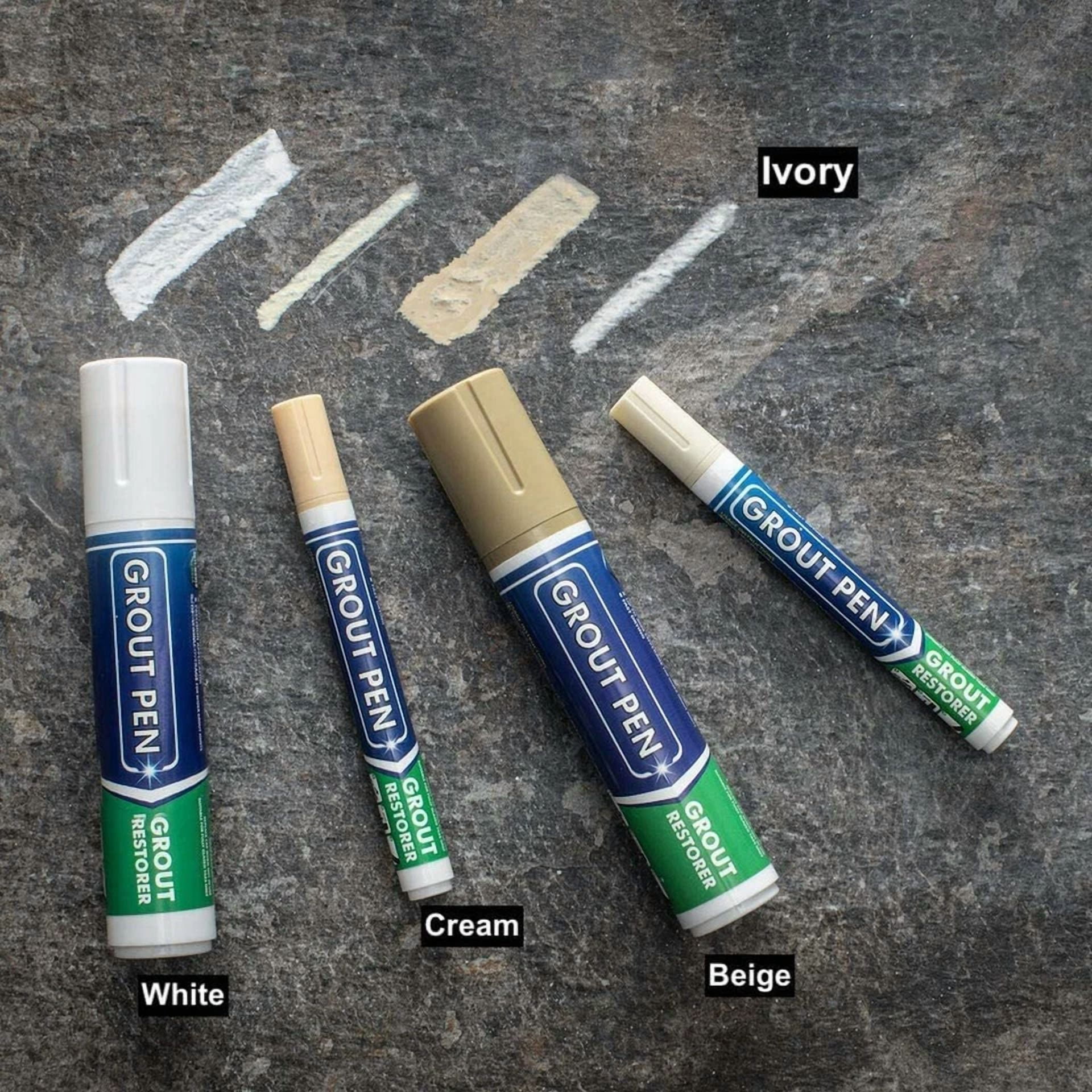 CIRCLE- Grout Pen Ivory Tile Paint Marker: Waterproof Tile Grout Colorant Pen - Wide Tip