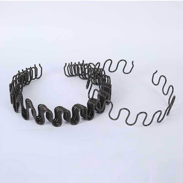 1 pieza de resorte de sofá, resorte de tensión serpentina, arco de resorte plano, gancho de equilibrio, Clip de resorte, reparación elástica de sofá (60cm + 2 abrazaderas + 6 clavos)