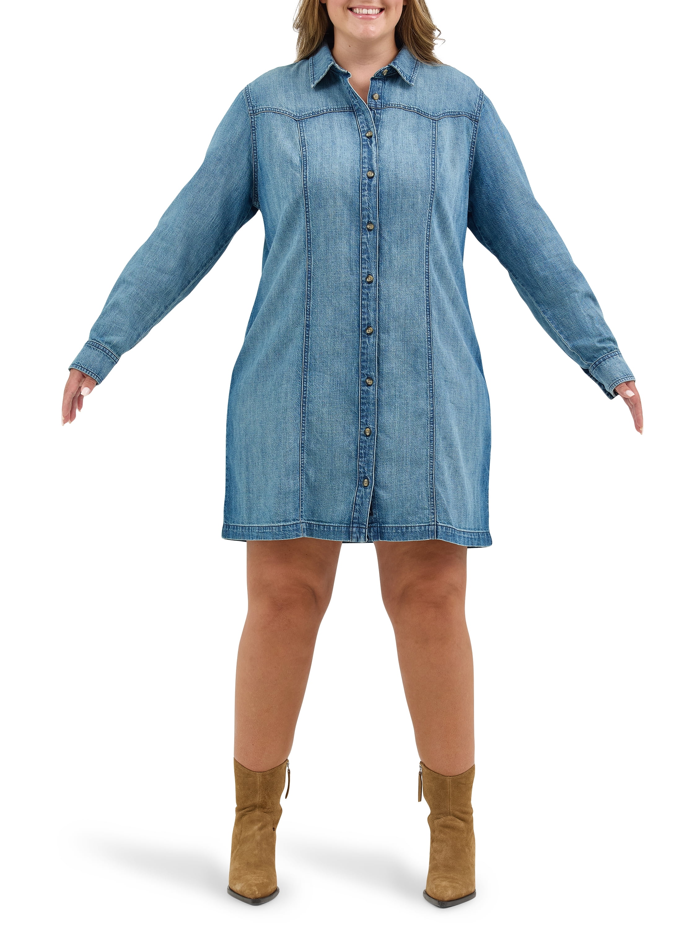 Lee Women's and Women's Plus Heritage Western Denim Dress, Sizes XS-4X