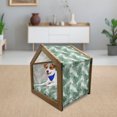 thumbnail image 3 of Leaf Pet House, Palm Mango Banana Tree Leaves in Tropical Wild Savannah Island Jungle Image Art, Outdoor & Indoor Portable Dog Kennel with Pillow and Cover, 5 Sizes, Forest Green, by Ambesonne, 3 of 5