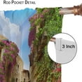 thumbnail image 6 of Italian Natural Scenery Country Curtain,Romantic Flowers Retro Town Landscape Print Window Drapes for Bedroom Living Room Kitchen Set 2 Panels,84x84 Inches, Style-7, 6 of 6