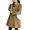 Khaki, variant on Fusipu Women Overcoat Solid Color Long Sleeves Lapel Mid-length Cardigan Keep Warm Double-breasted Temperament Thicken Lady Winter Coat for Shopping
