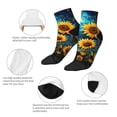 thumbnail image 3 of Goofa Vintage Starry Sky Sunflower Pattern Non Slip Socks with Grips for Elderly, Crew Socks Yoga Hospital Socks Cushioned Sole Gripper Socks for Men Women, 3 of 5