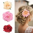 thumbnail image 3 of Nvzi Horquillas elegantes con forma de rosa para el pelo, accesorios de decoración para el pelo de novia, disfraz de Hanfu, tocados para fiestas, bodas y el día de la madre, color blanco, 3 of 4