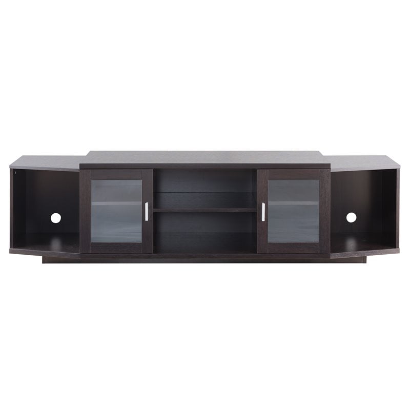 Furniture of America Vinnie Modern 72Inch Wood TV Stand in Cappuccino