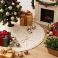 thumbnail image 6 of 24 Inch Mini Knit Christmas Tree Skirt for Tabletop Trees, Boho Cream White Cable Knit Skirt for 3-4 FT Small Trees, Neutral Farmhouse Xmas New Tear Tree Decorations, 6 of 6