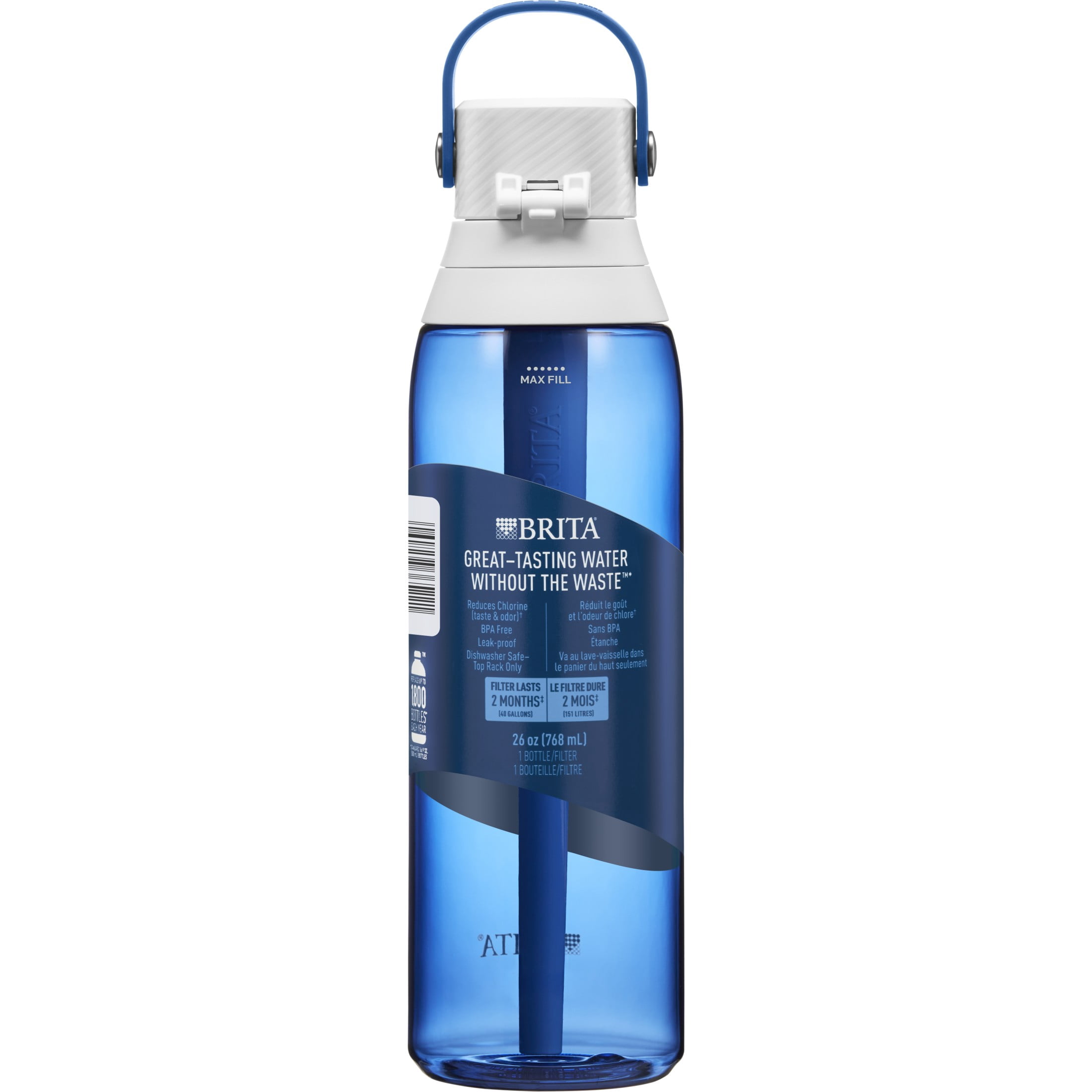 Brita 26oz Sapphire Premium Leak Proof Filtered Water Bottle with Straw